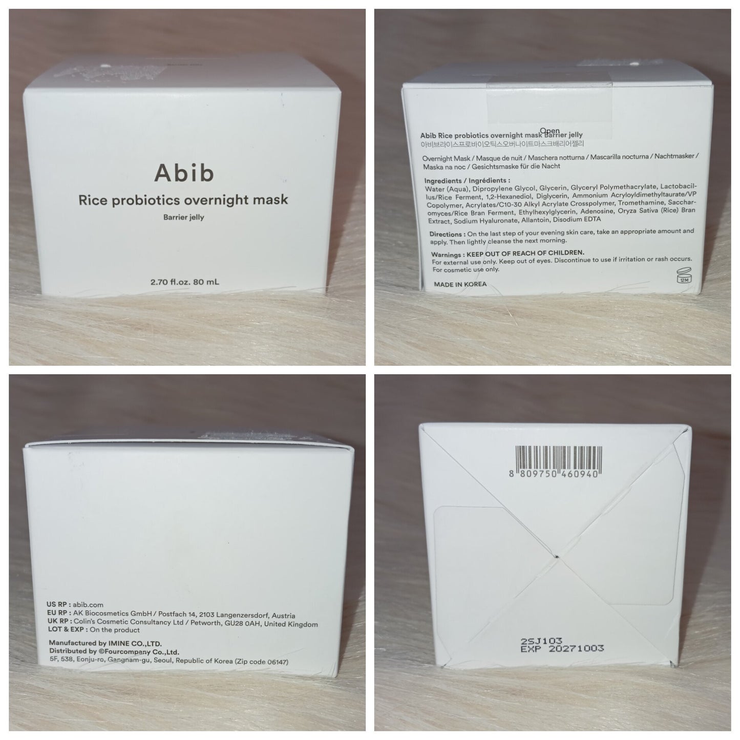 Abib Rice Probiotics Overnight Mask Barrier Jelly 80ml