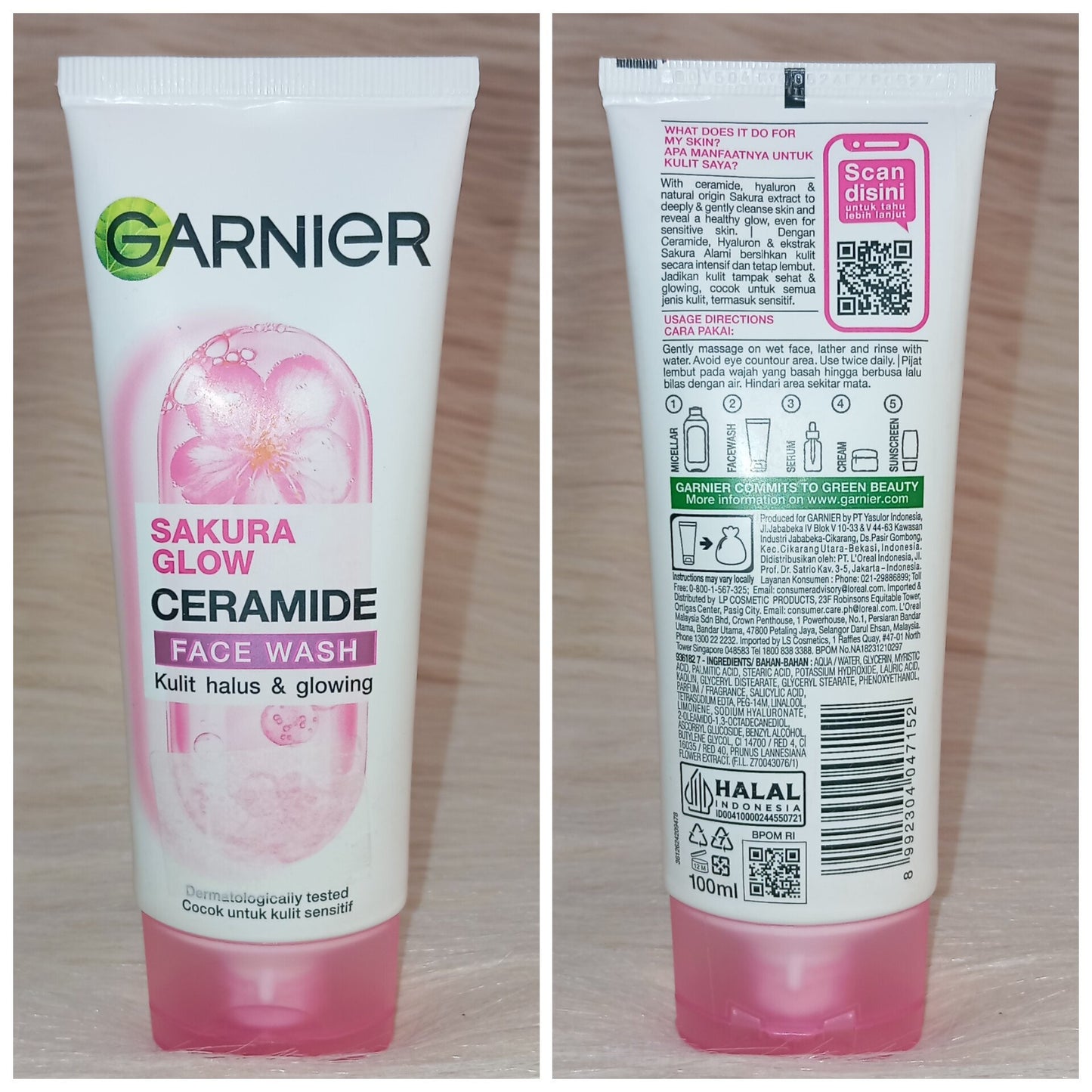 Garnier Sakura Glow Ceramide Face Wash 100ml