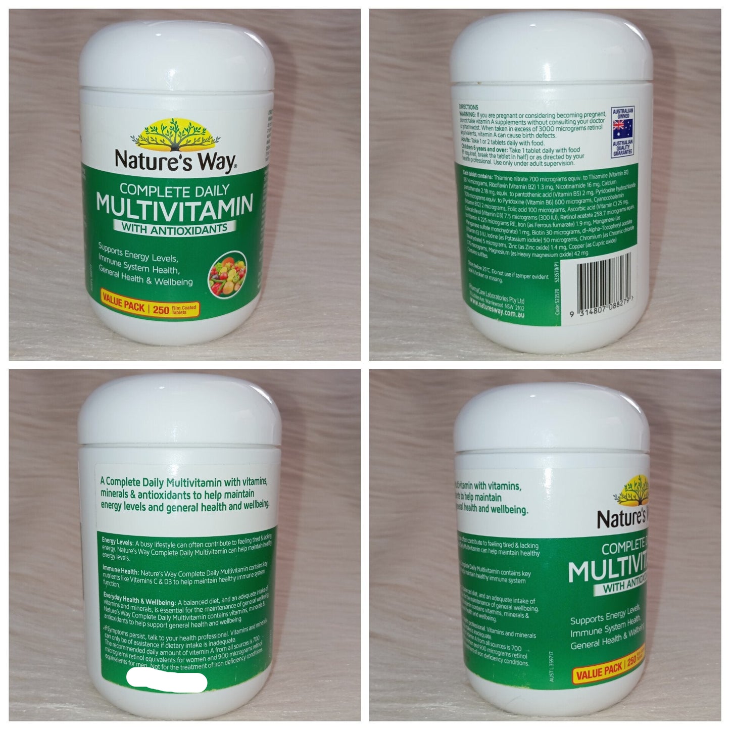 Nature’s Way Complete Daily Multivitamin with Antioxidants (250 Tablets)