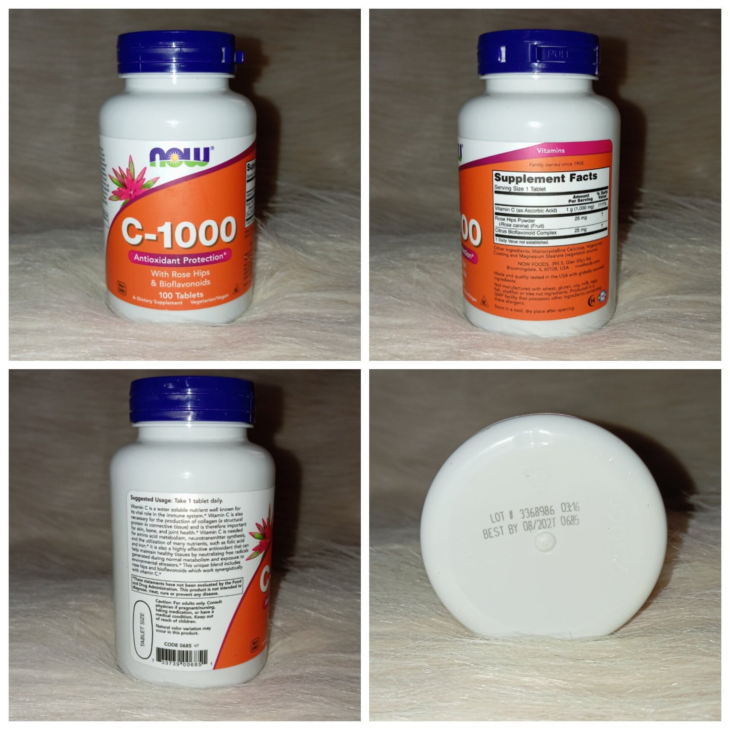 NOW Foods Vitamin C-1000 with Rose Hips (100 Tablets)