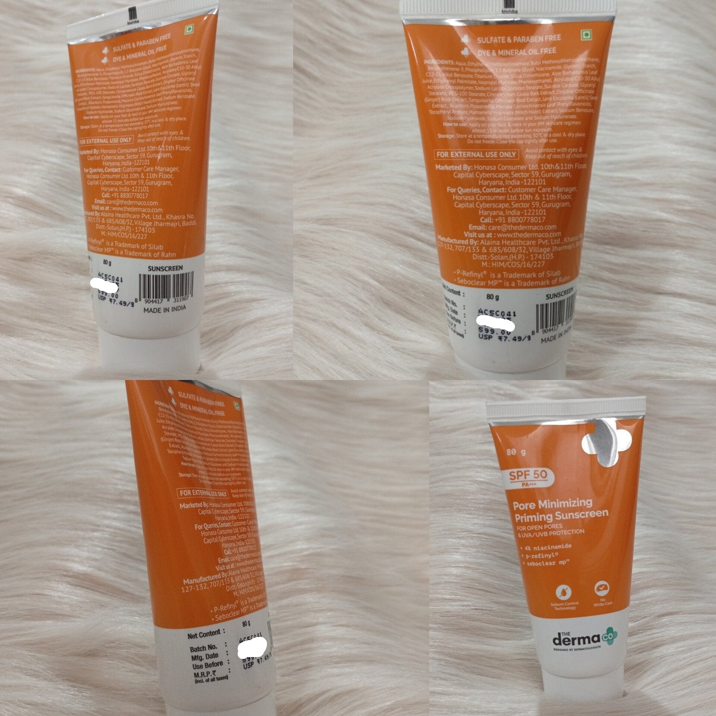 The Derma Co Pore Minimizing Sunscreen SPF 50 PA+++ 80g