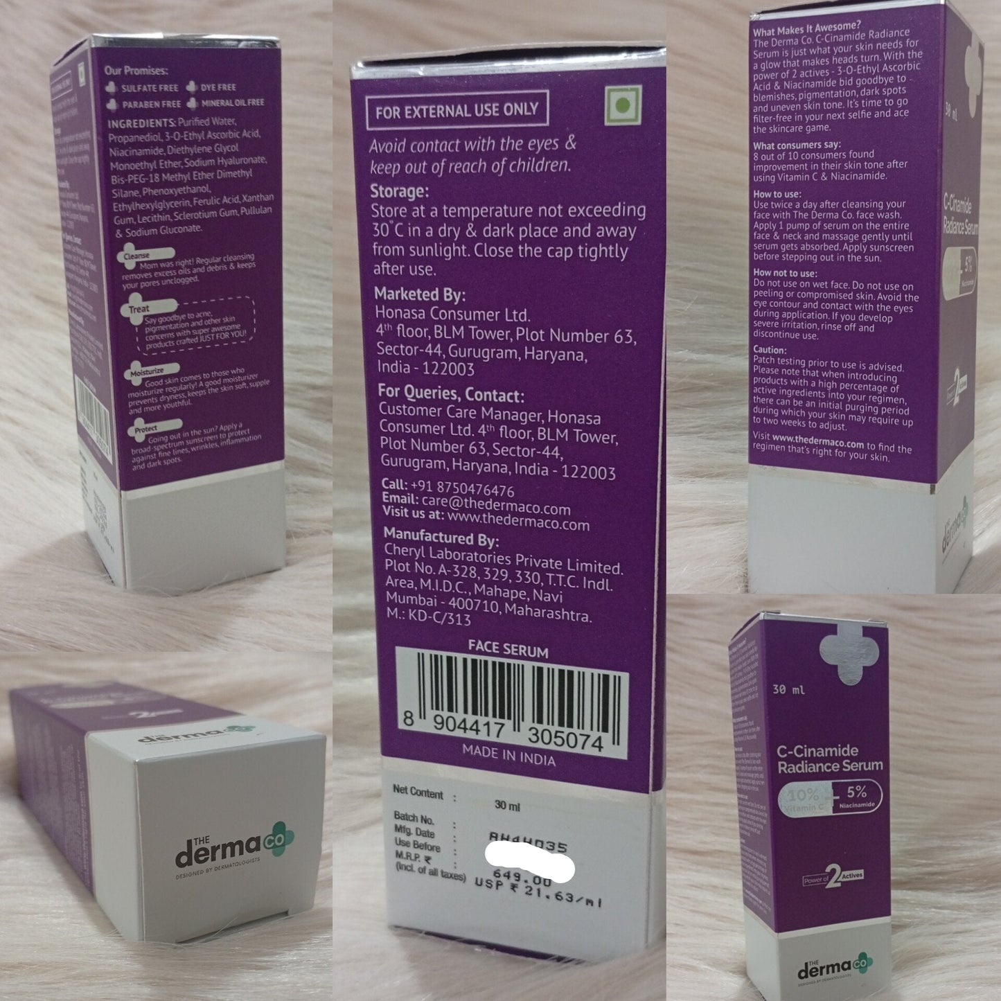 The Derma Co C-Cinamide Radiance Serum 30ml