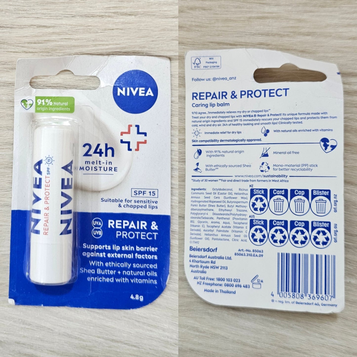 NIVEA Lip Care Repair & Protection SPF15