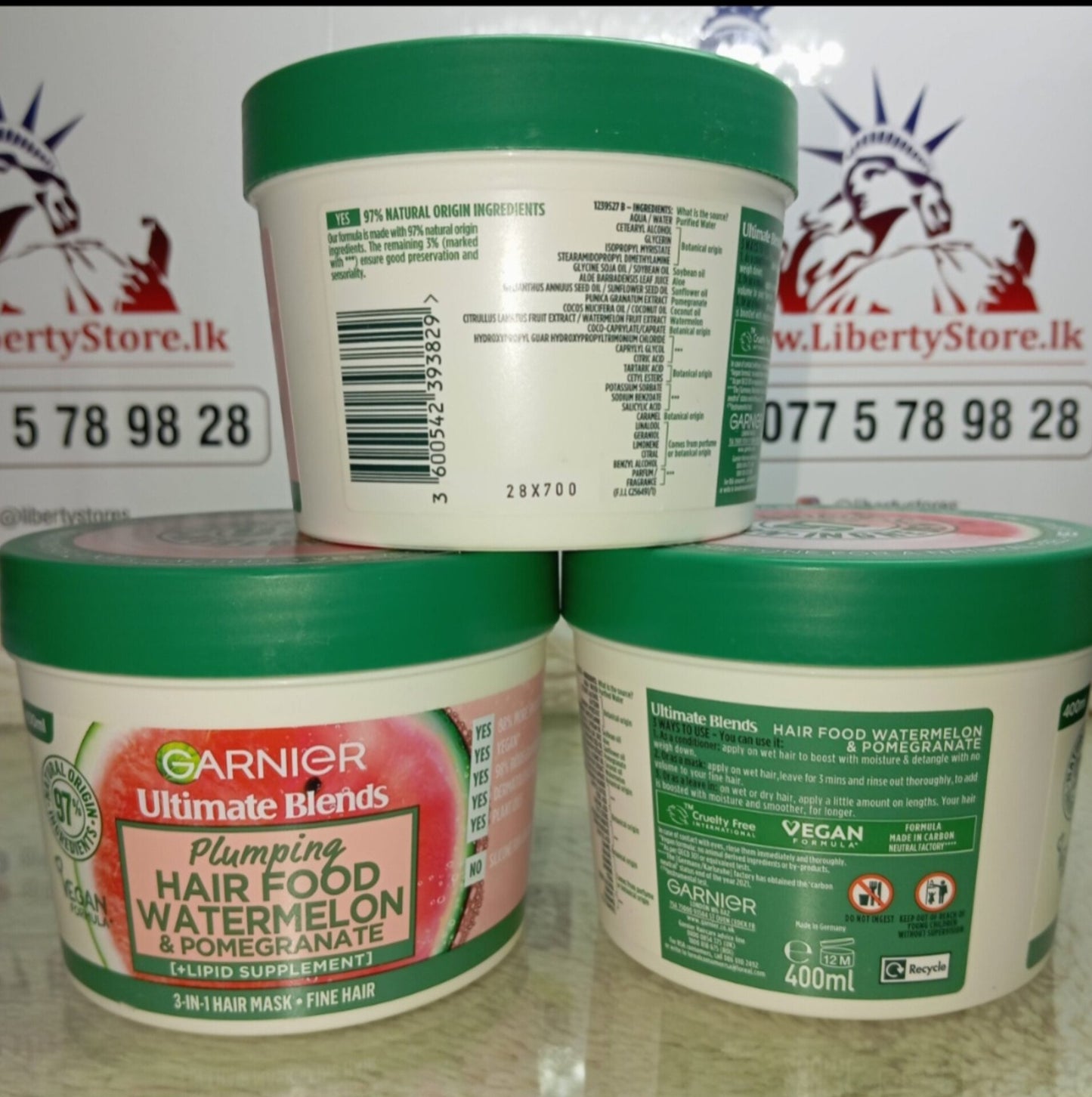 Garnier Ultimate Blends Watermelon Hair Food Mask 400ml (New)