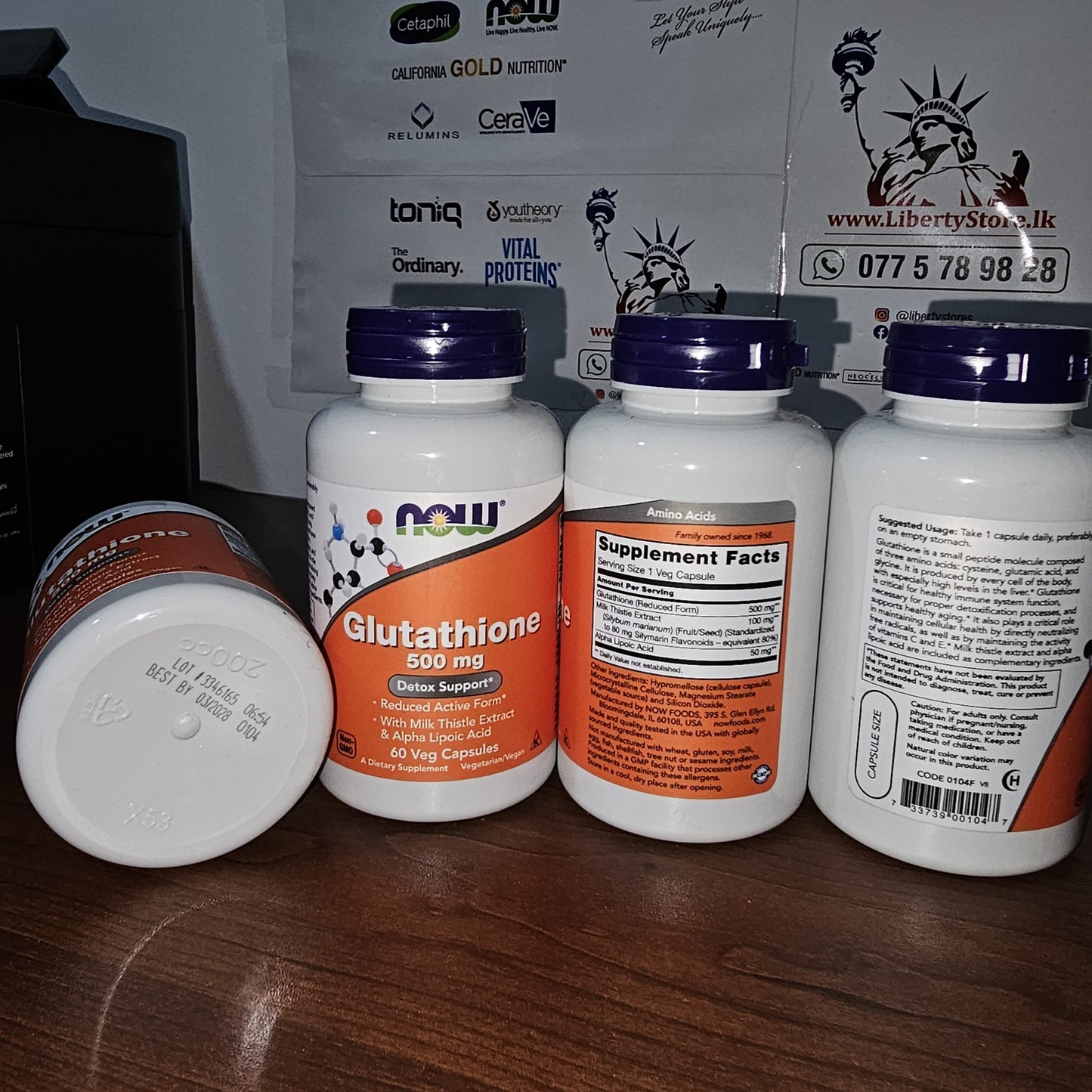 NOW Foods Glutathione 500 mg Veg Capsules