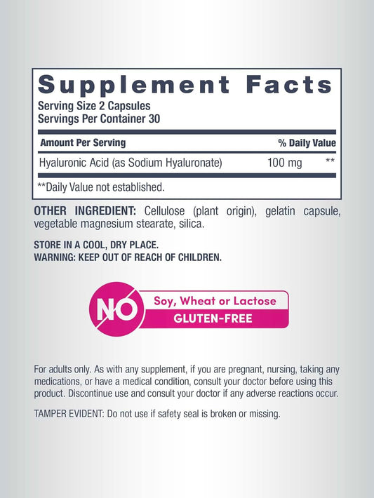 NeoCell Hyaluronic Acid 100mg Capsules (60 Vegan Caps)