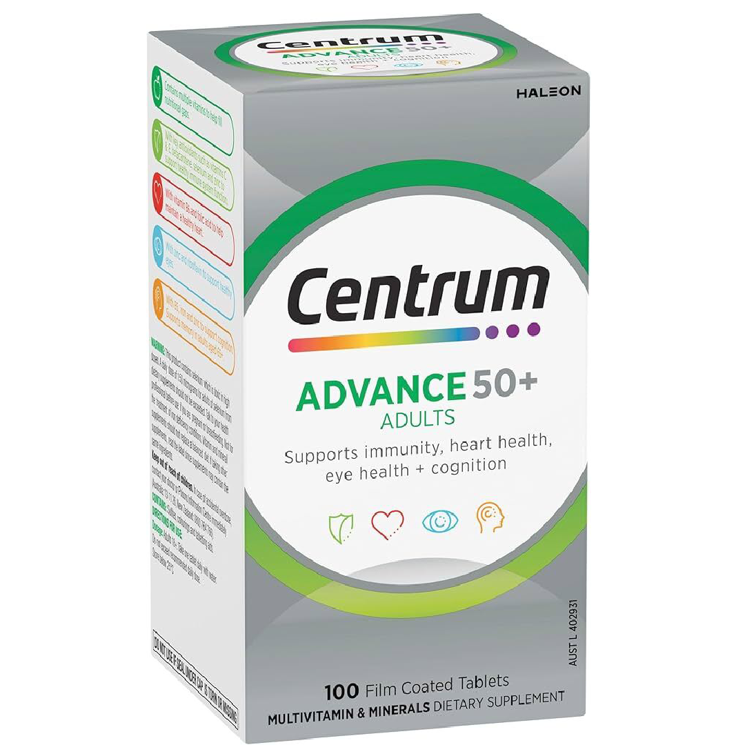 Centrum Advance 50+ Adults Multivitamin – 100 Tablets