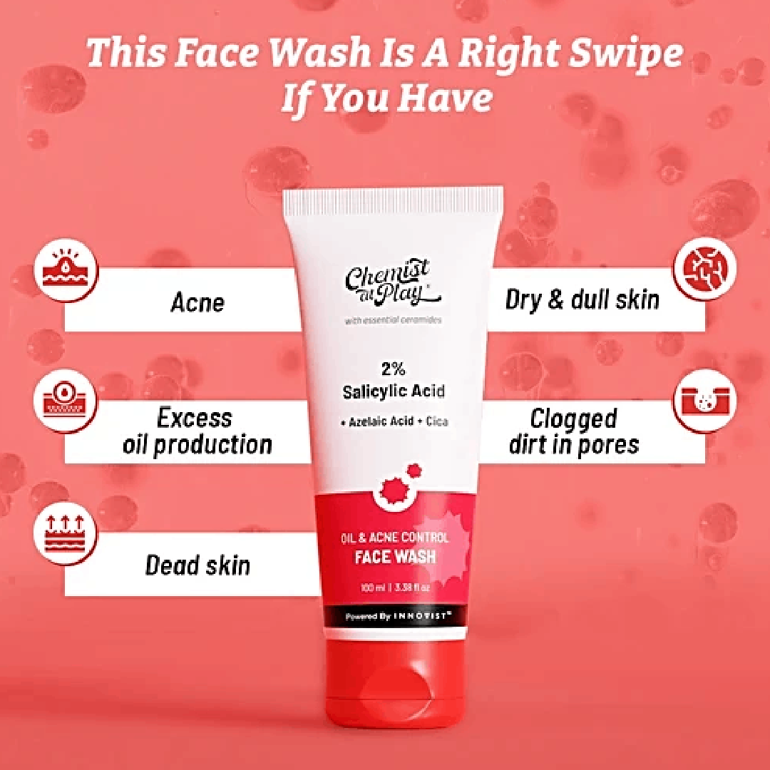 Chemist at Play Oil & Acne Control Face Wash (2% Salicylic Acid) – 100ml