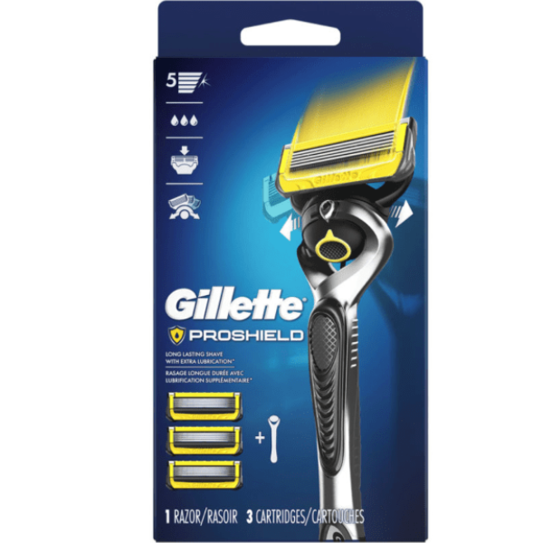 Gillette ProShield Men's Razor Handle + 3 Blade Refill
