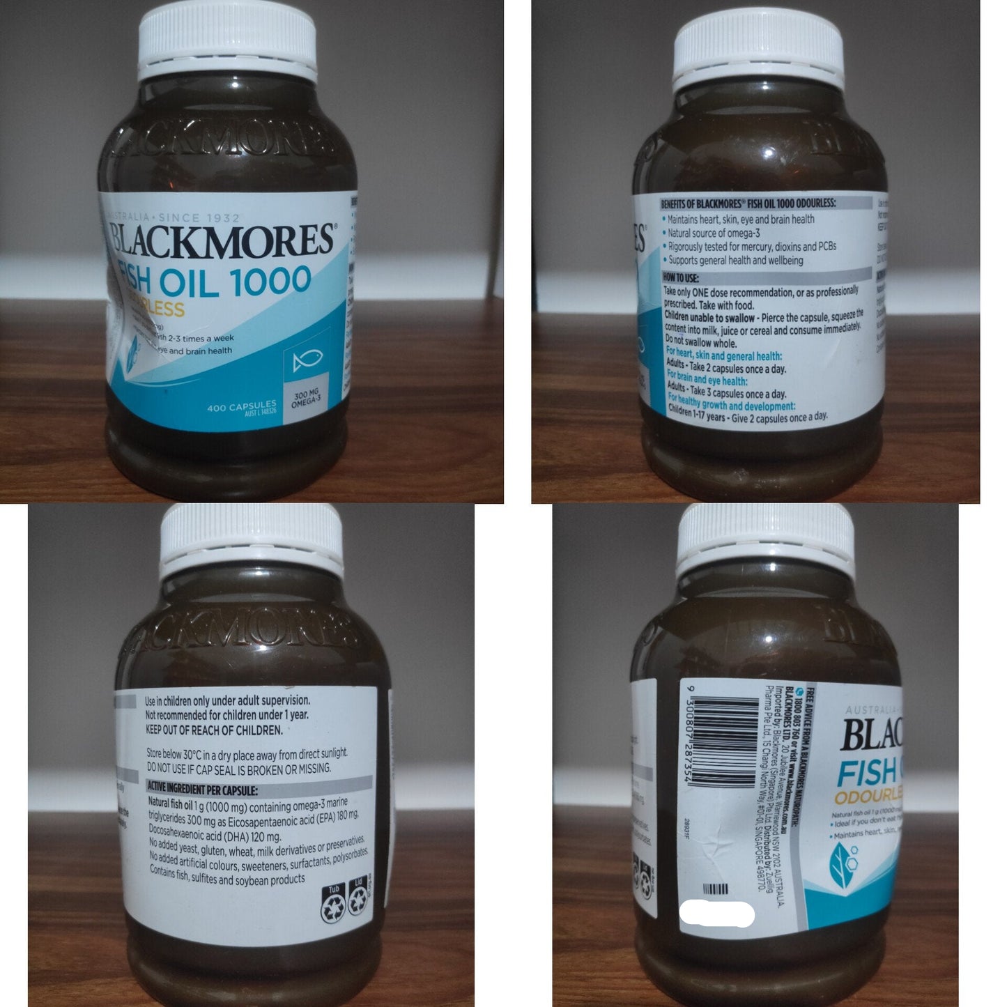 Blackmores Odourless Fish Oil 1000mg – 400 Capsules