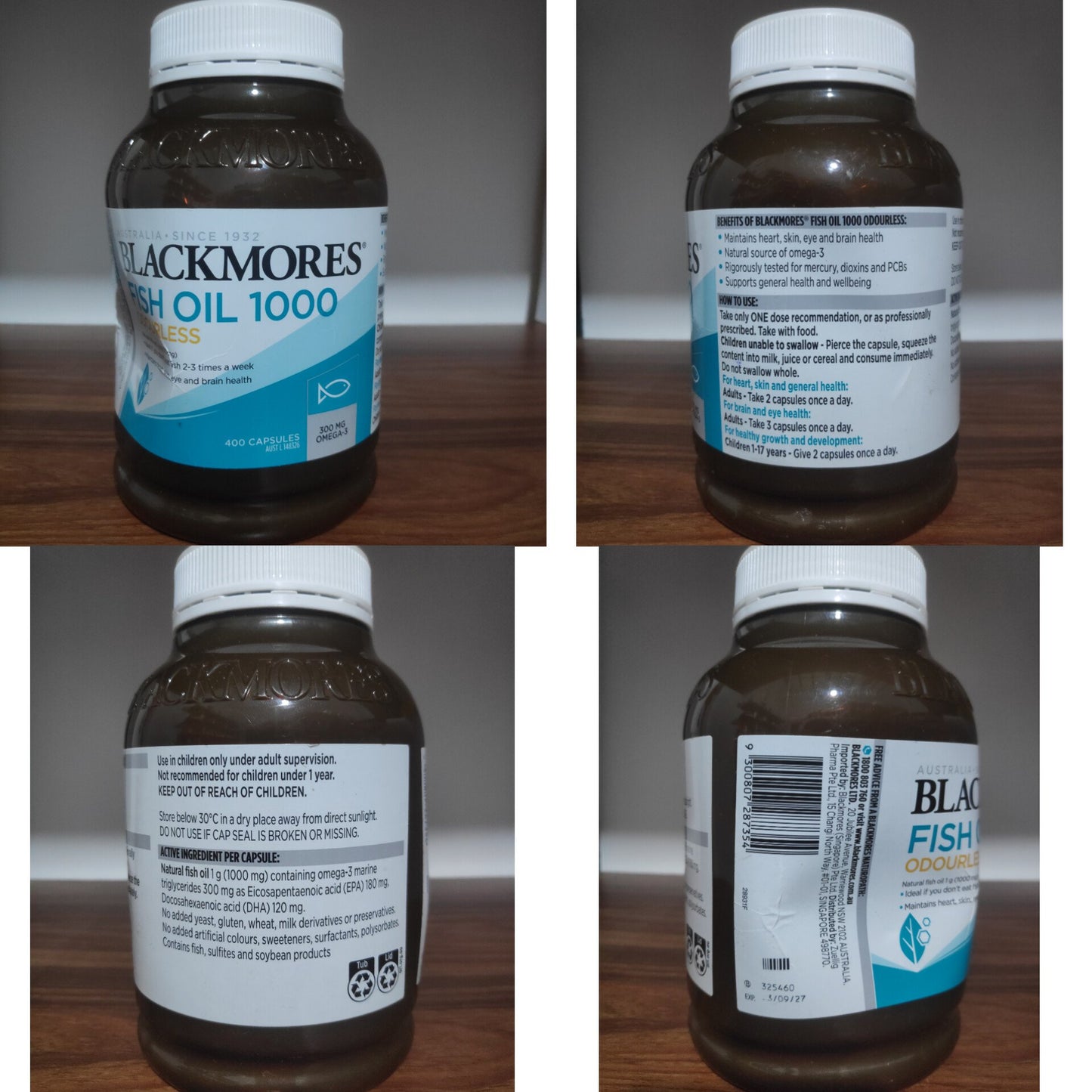 Blackmores Odourless Fish Oil 1000mg – 400 Capsules