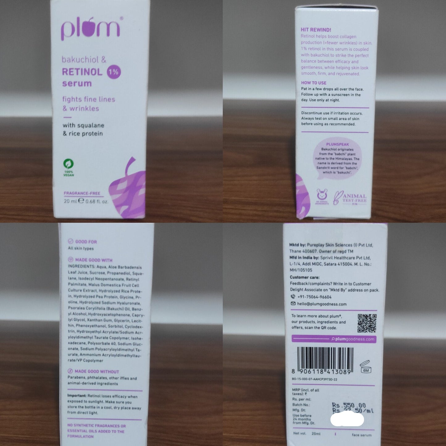 Plum 1% Retinol Advanced Anti-Aging Night Serum (20ml)