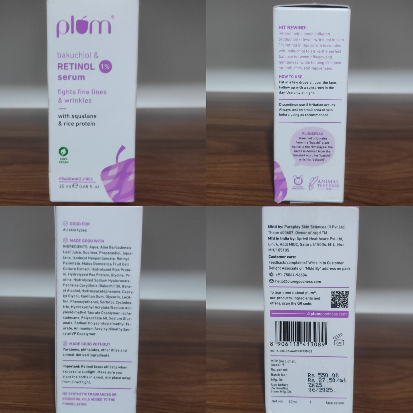 Plum 1% Retinol Advanced Anti-Aging Night Serum (20ml)