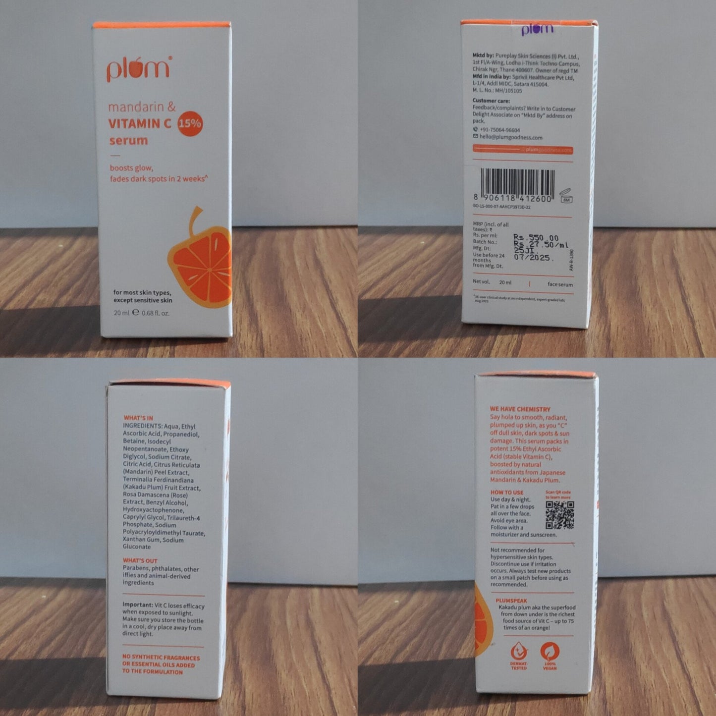 Plum Mandarin & Vitamin C 15% Glow Boost Serum (20ml)
