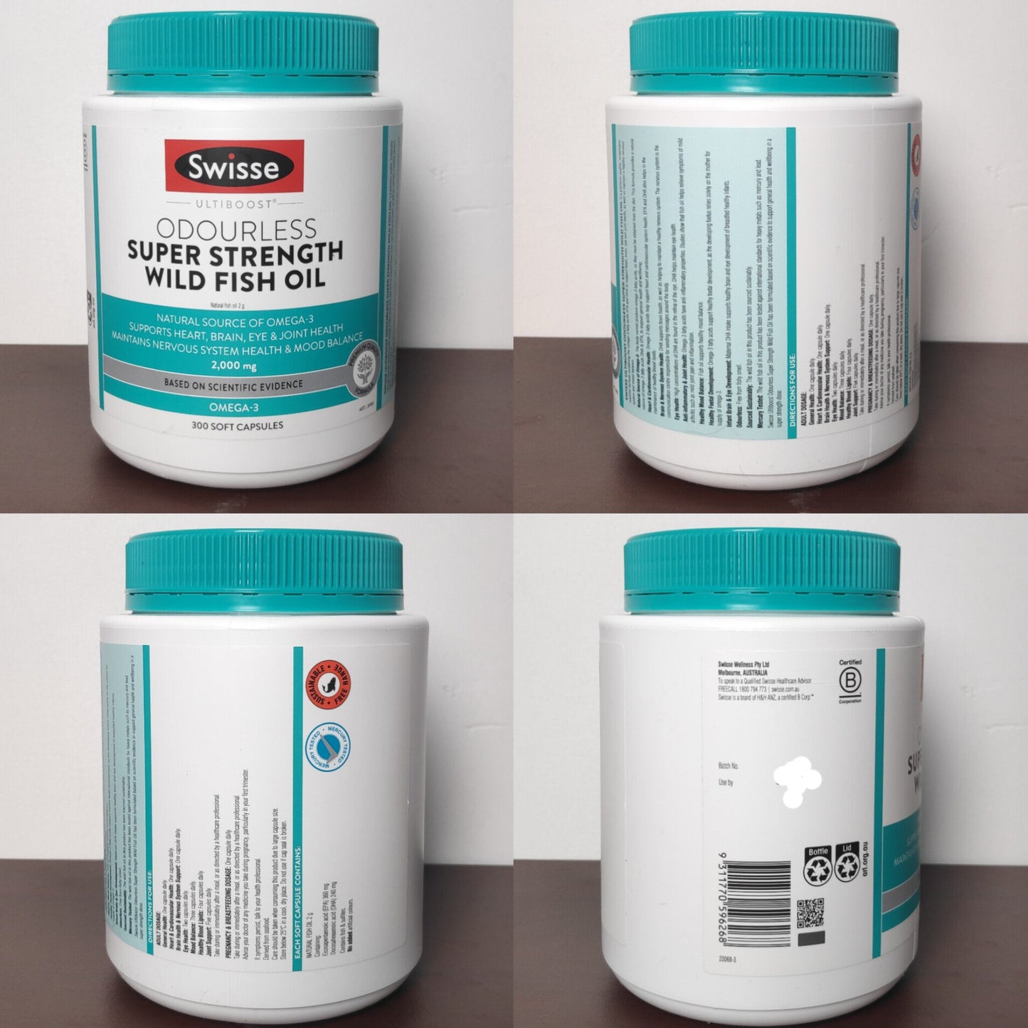 Swisse Odourless Fish Oil 2000mg (300 Caps)