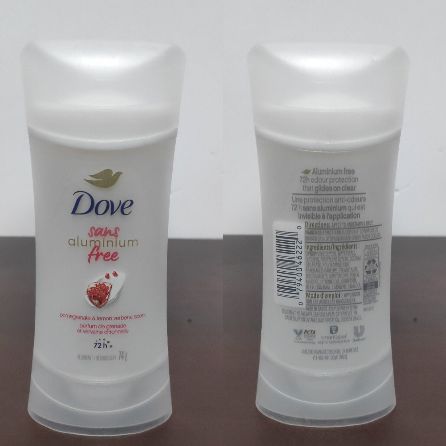 Dove 0% Aluminum Pomegranate & Lemon Verbena Deodorant Stick