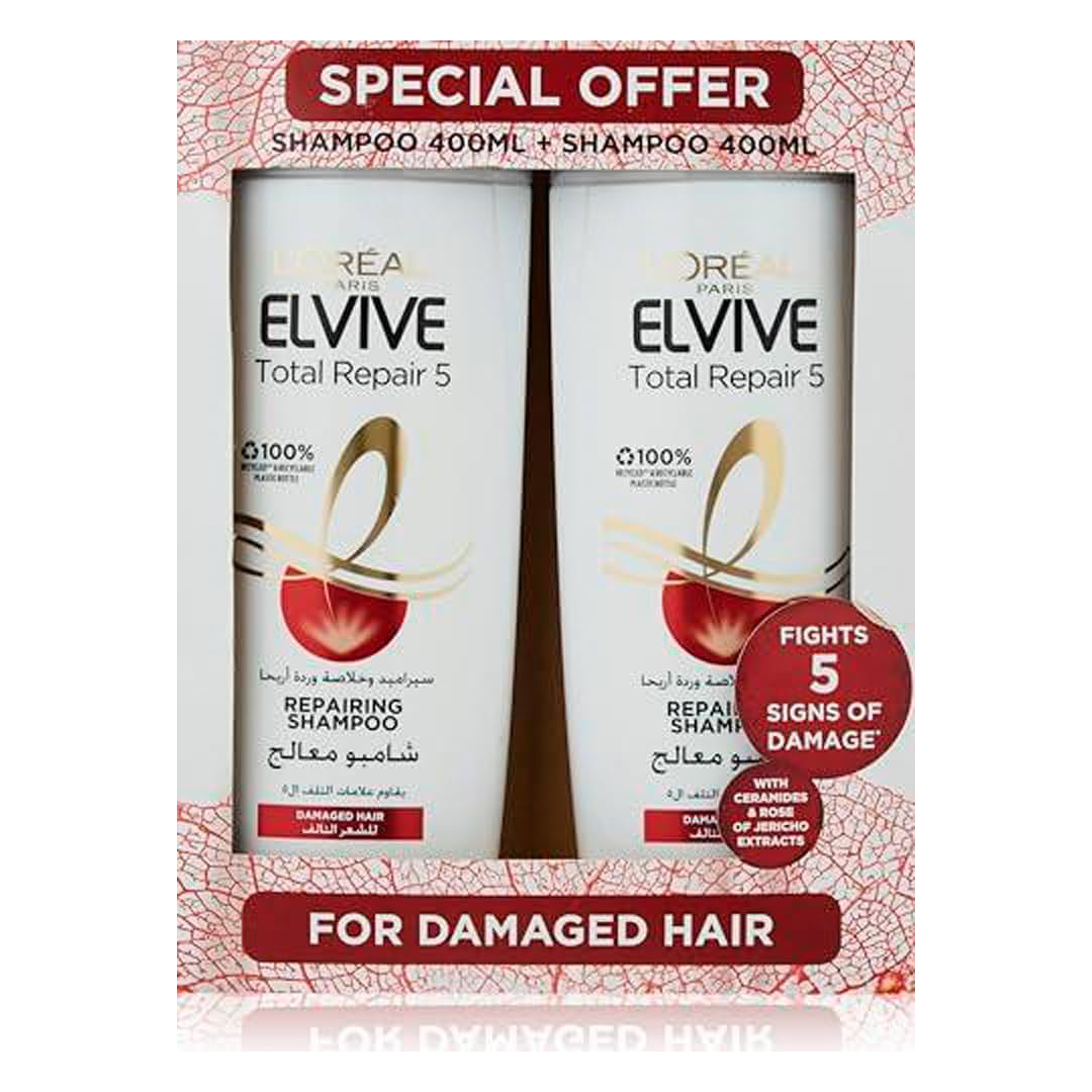 L'Oréal Paris Elvive Total Repair 5 Shampoo & Conditioner Set (400ml + 360ml)