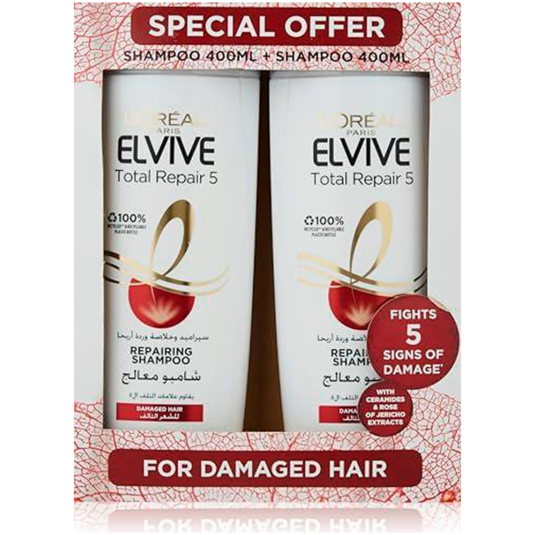 L'Oréal Paris Elvive Total Repair 5 Shampoo & Conditioner Set (400ml + 360ml)