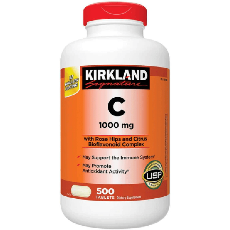 Kirkland Vitamin C 1000mg with Rose Hips – 500 Tablets