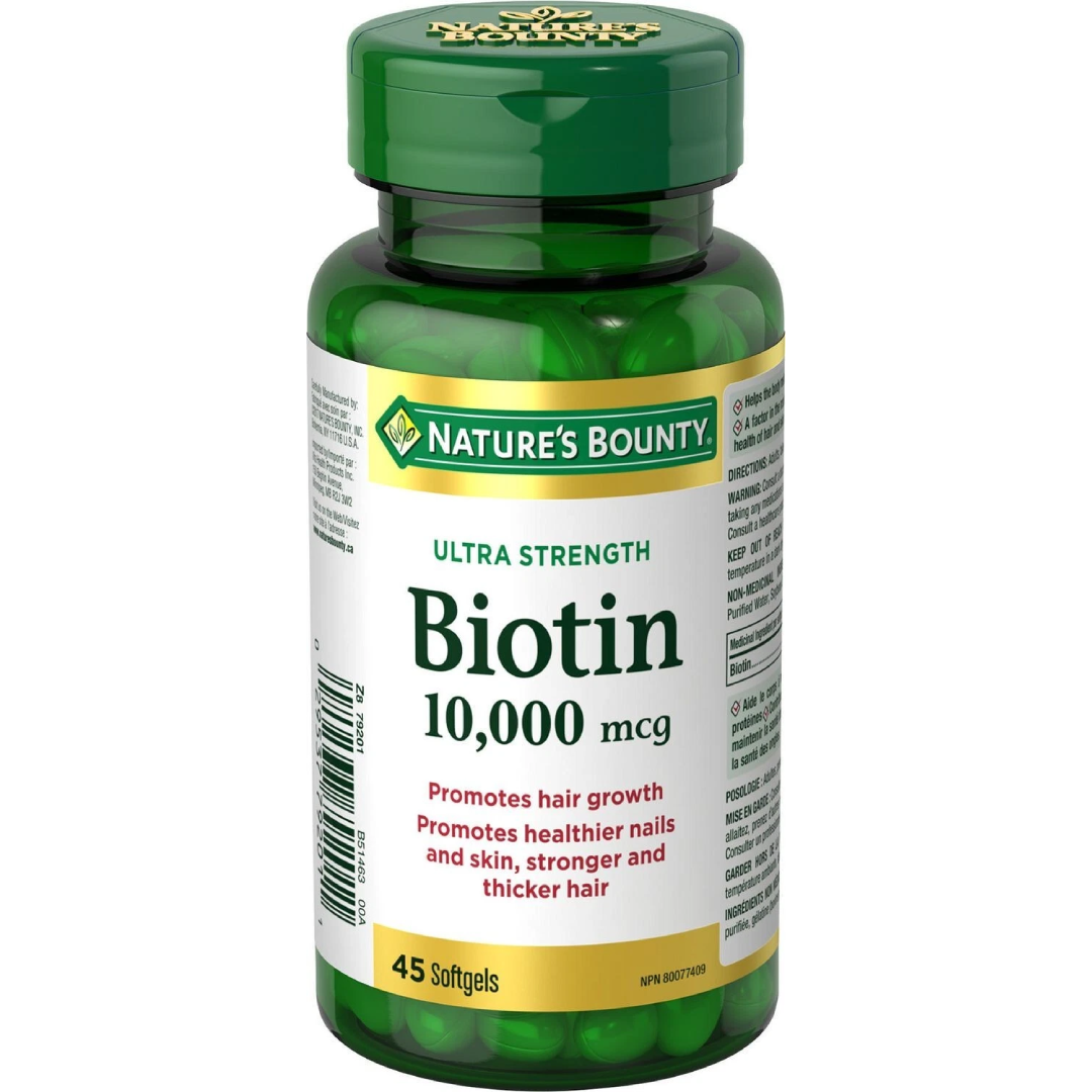 Nature's Bounty Ultra Strength Biotin 10,000 mcg Softgels (45 Count)