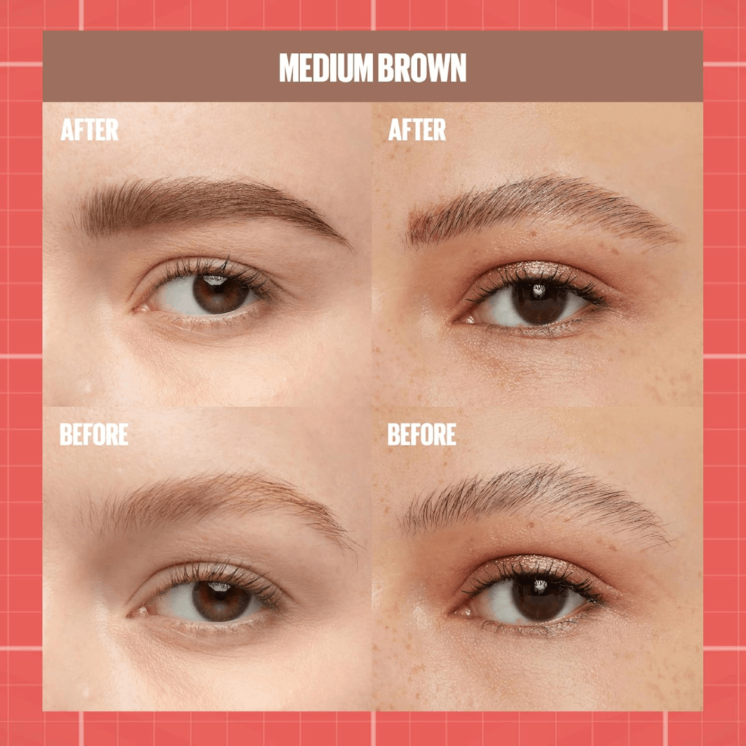 Maybelline Build-A-Brow 2-in-1 Brow Pen and Sealing Brow Gel - Deep Brown - 257 MEDIUM BROWN