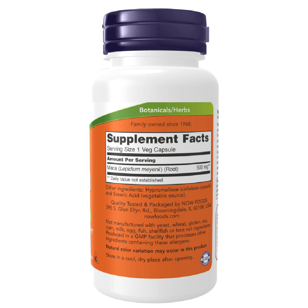 NOW Foods Maca 500mg Veg Capsules