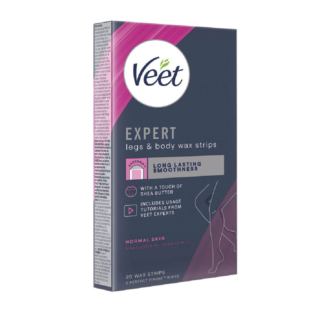 Veet Expert Hair Removal Cold Wax Strips for Legs & Body - 20