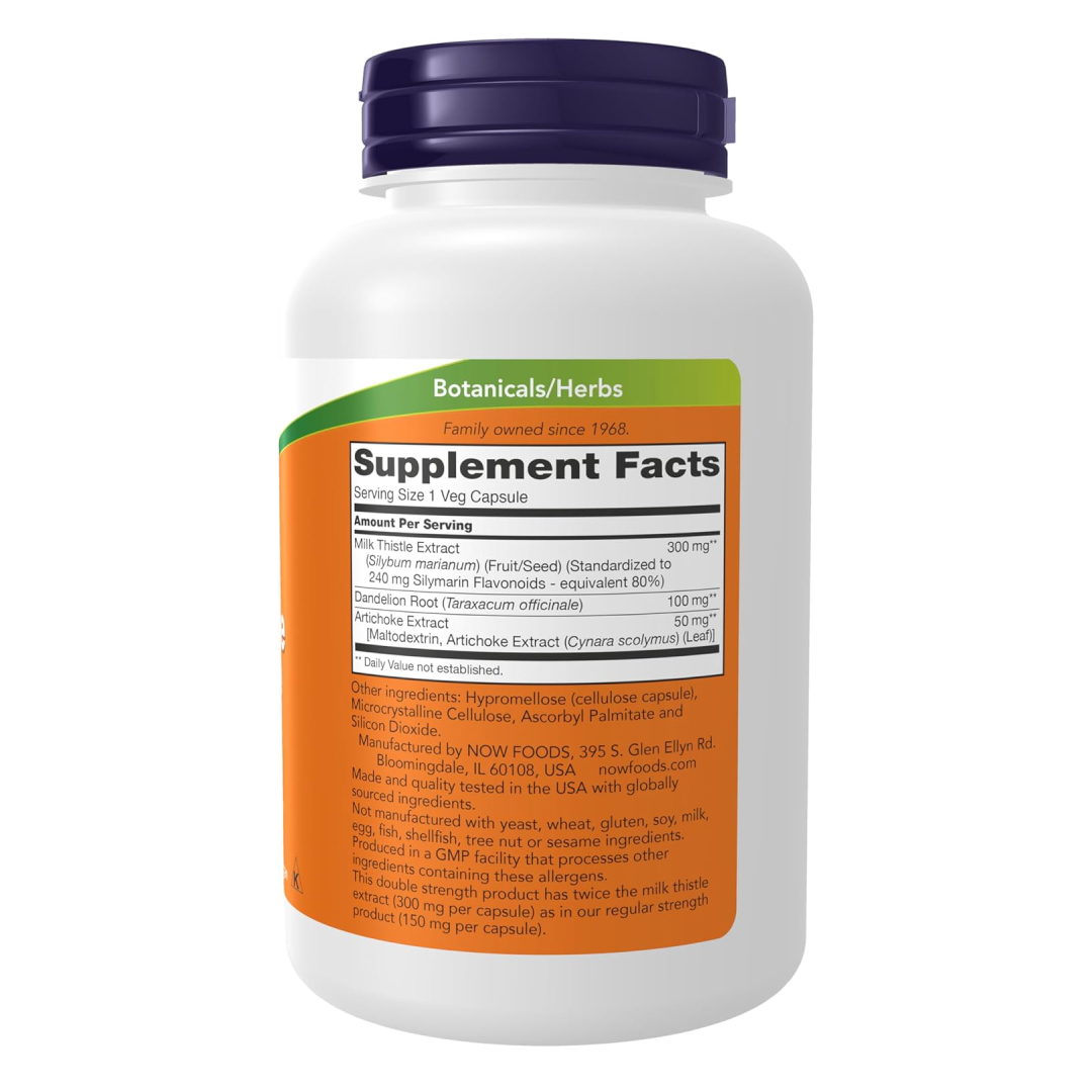 NOW Foods Silymarin Milk Thistle Extract 300mg – 200 Veg Capsules
