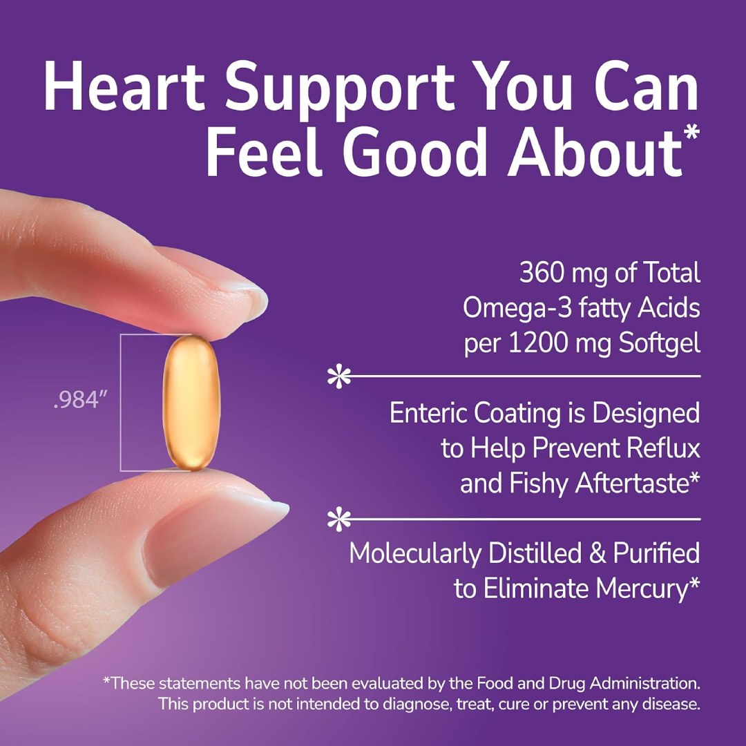 21st Century Fish Oil 1200mg Enteric Coated Softgels 90 Count