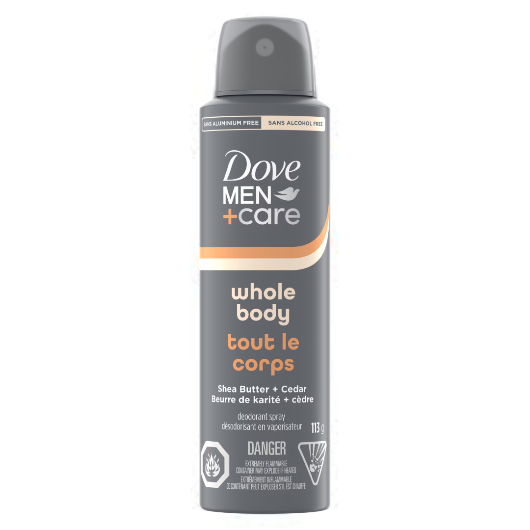 Dove Men+Care Whole Body Deodorant Spray Shea Butter + Cedar 113g