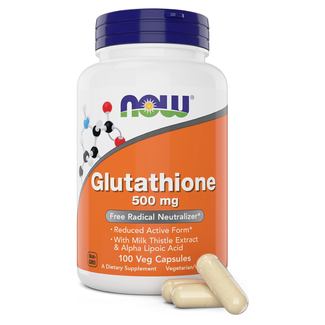 NOW Glutathione 500 mg Veg Capsules – 100 Capsules