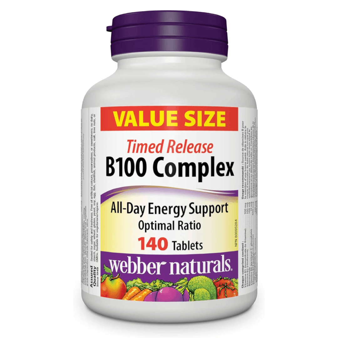 Webber Naturals Vitamin B100 Complex Timed Release – 140 Tablets