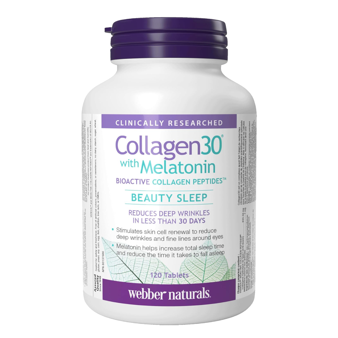 Webber Naturals Collagen30® Bioactive Collagen + Melatonin ( 120 Capsules )