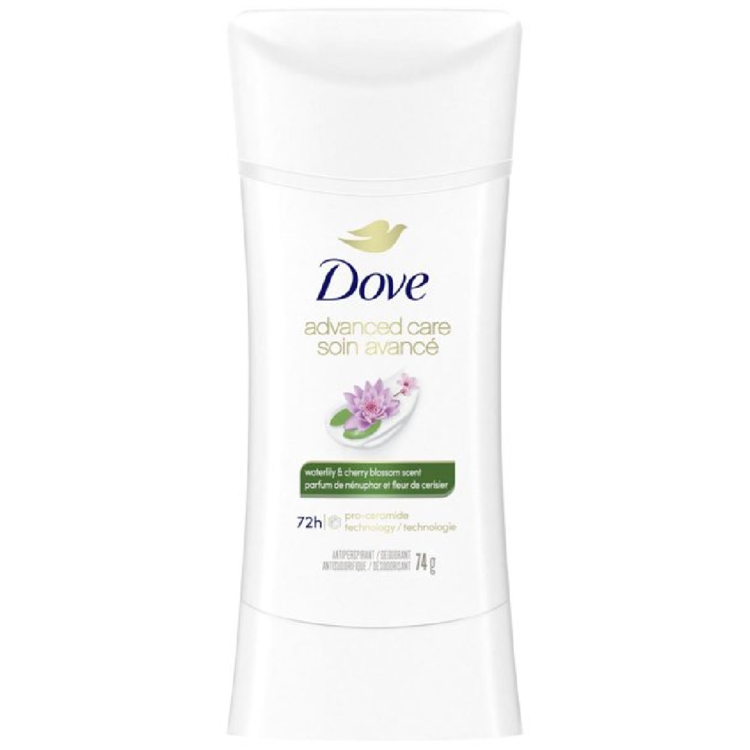 Dove Advanced Care Antiperspirant Stick – Waterlily & Cherry Blossom 74g