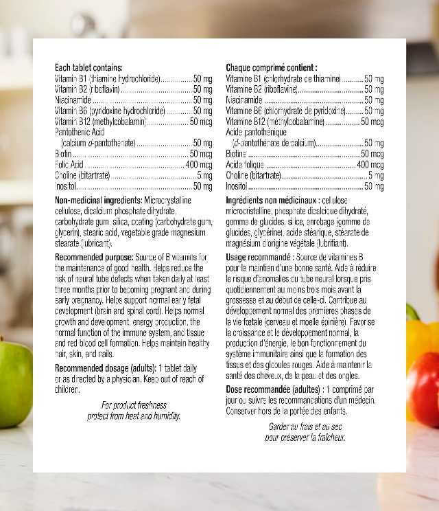 Webber Naturals Vitamin B50 Complex – 220 Tablets