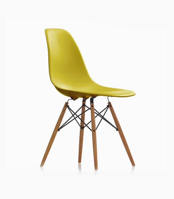 Eames plastic side chair - yellow, s