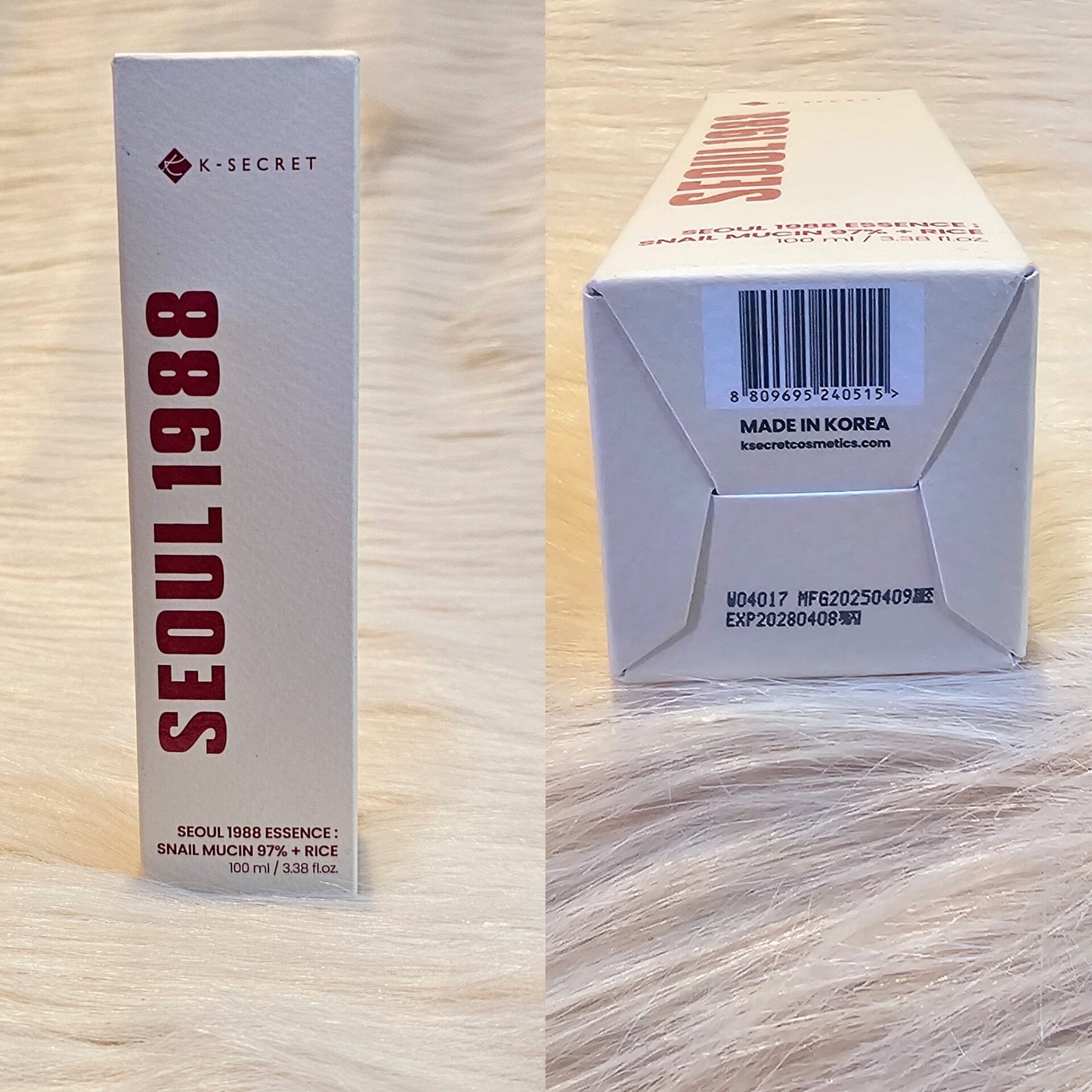 K-Secret Seoul 1988 Essence: Snail Mucin 97% + Rice – 100ml