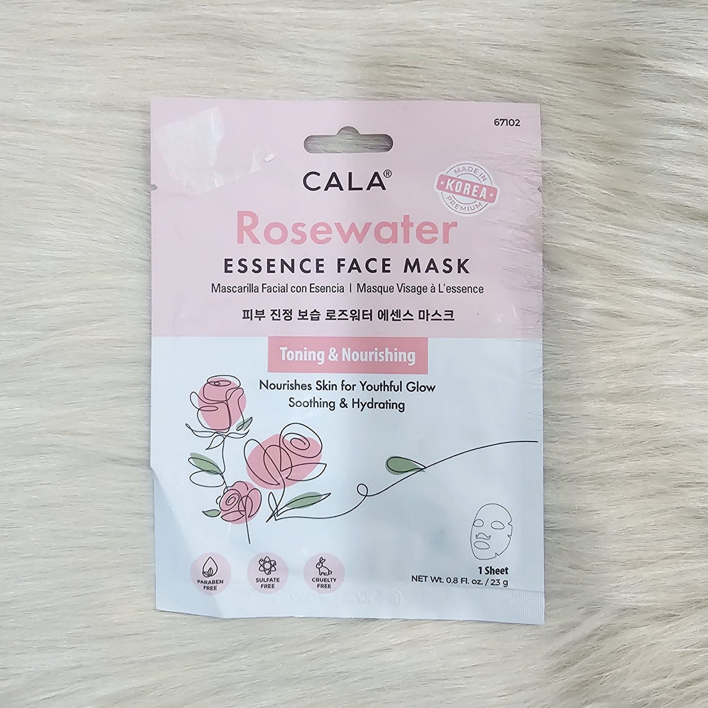 CALA Rosewater Essence Facial Mask 23g (1 sheet )