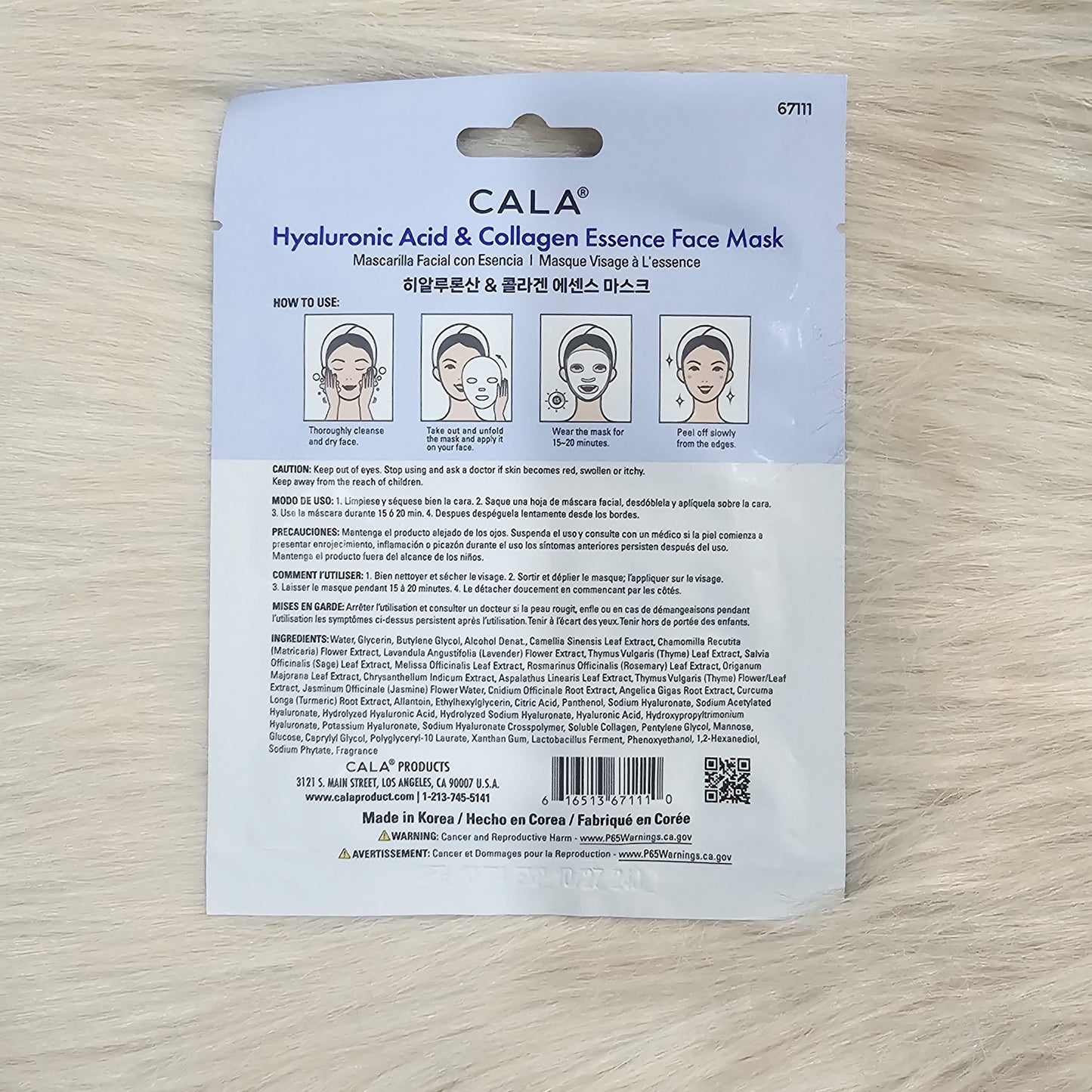 CALA Hyaluronic Acid & Collagen Essence Face Mask (23g)