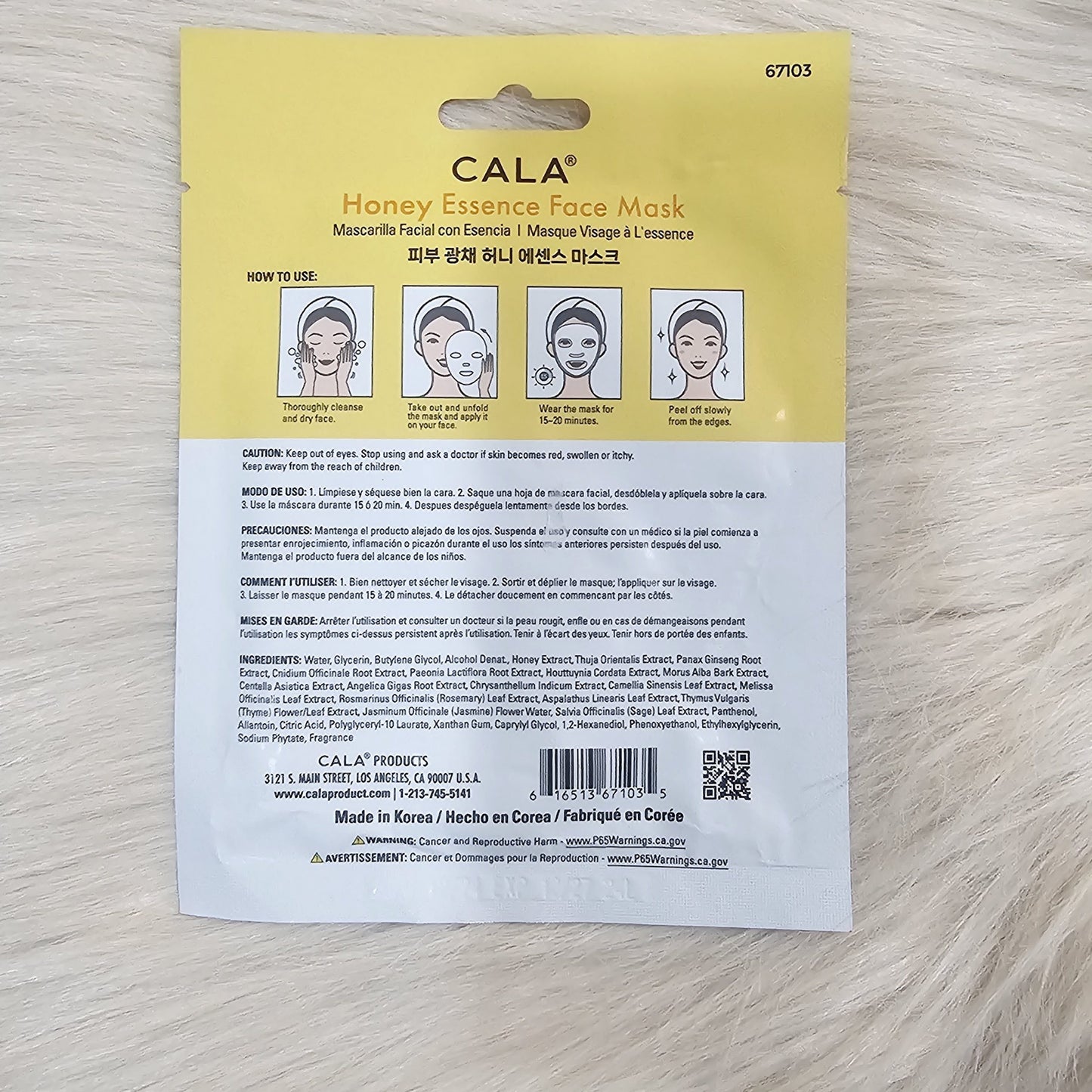 CALA Honey Essence Face Mask 23g (1 Sheet)