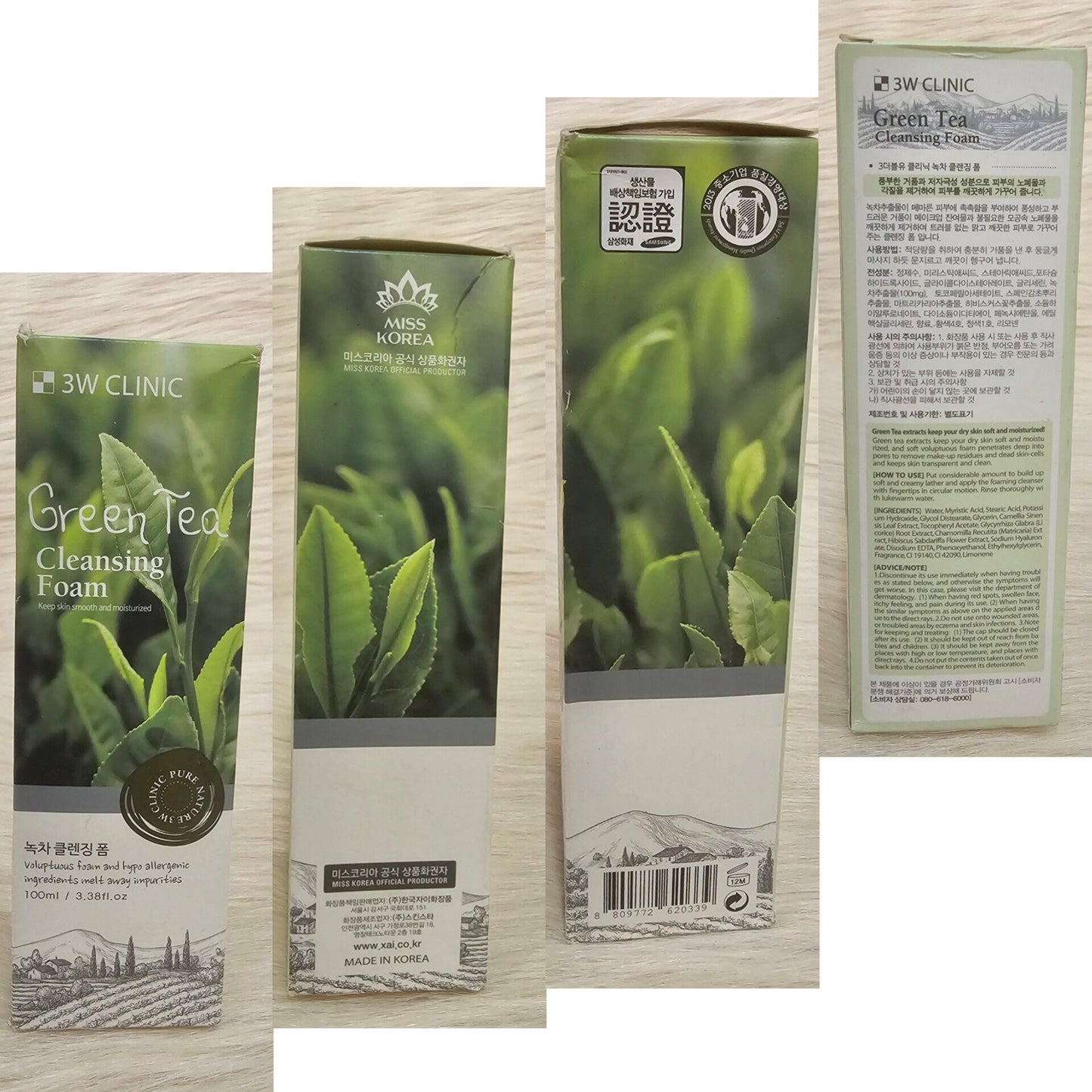 3W Clinic Green Tea Foam Cleansing 100ml