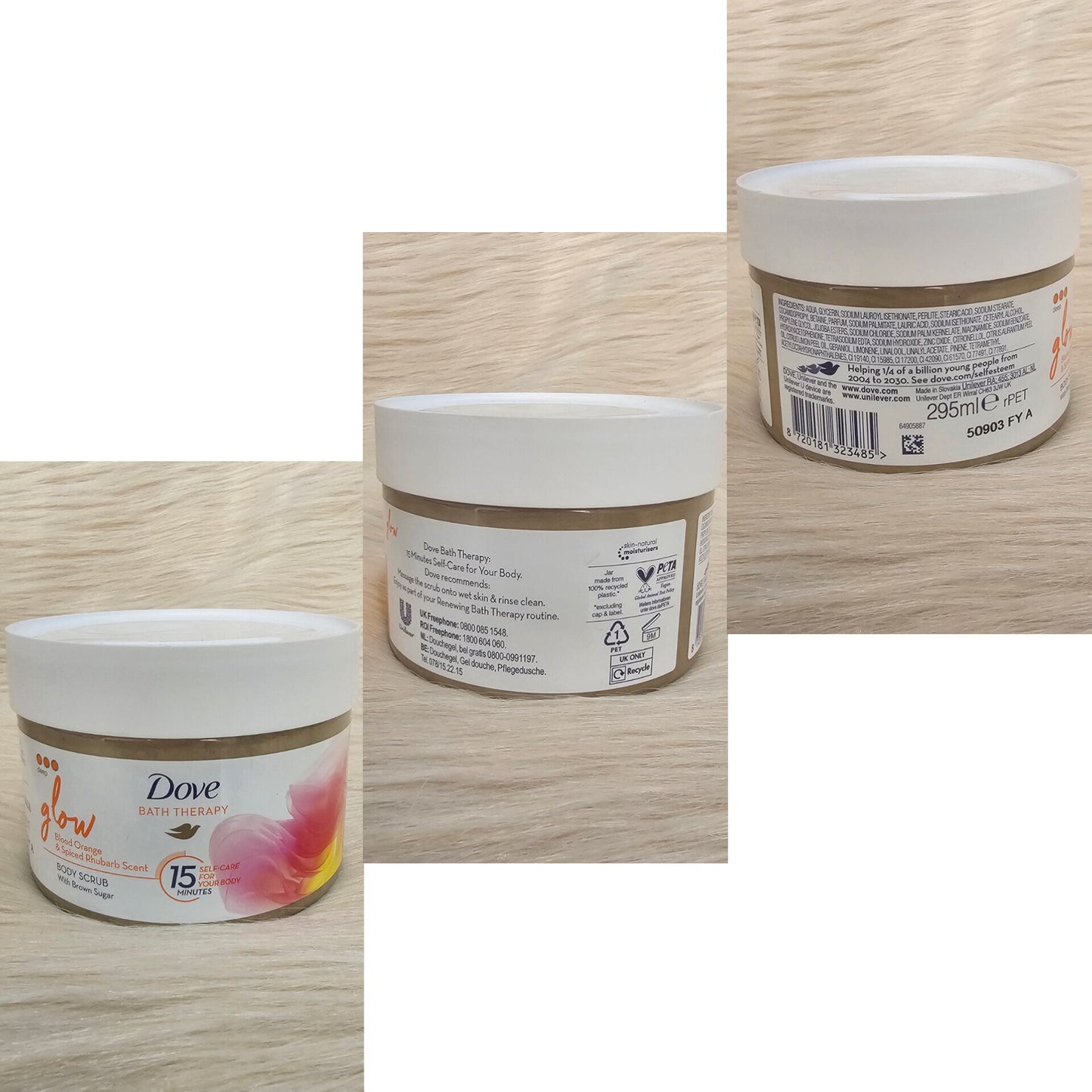 Dove Glow Blood Orange & Spiced Rhubarb Body Scrub 295ml