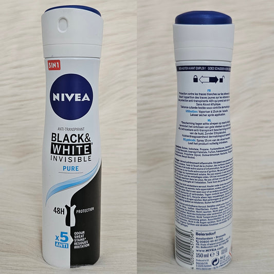 NIVEA Black & White Invisible Pure Spray 48H – 150ml