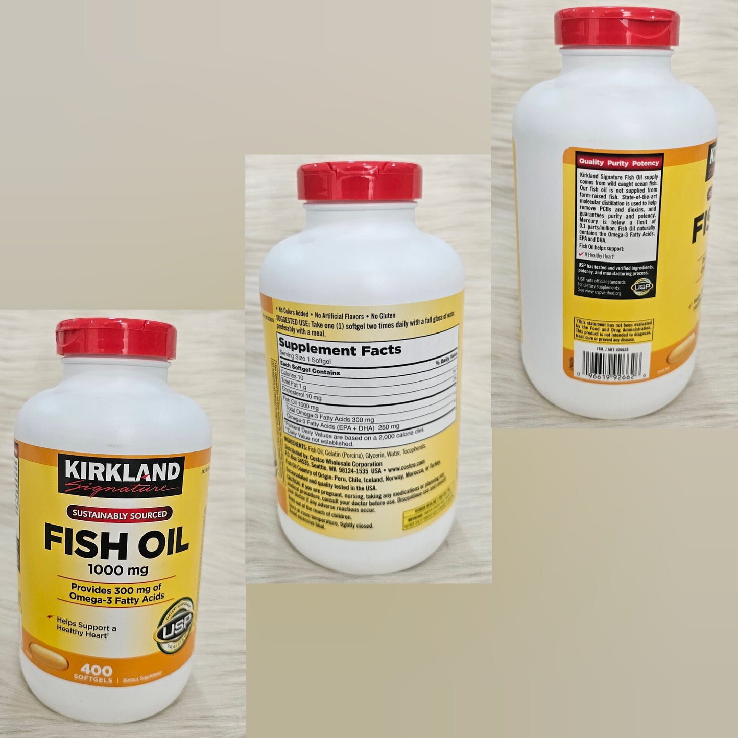 Kirkland Signature Fish Oil 1000mg (400 Softgels)