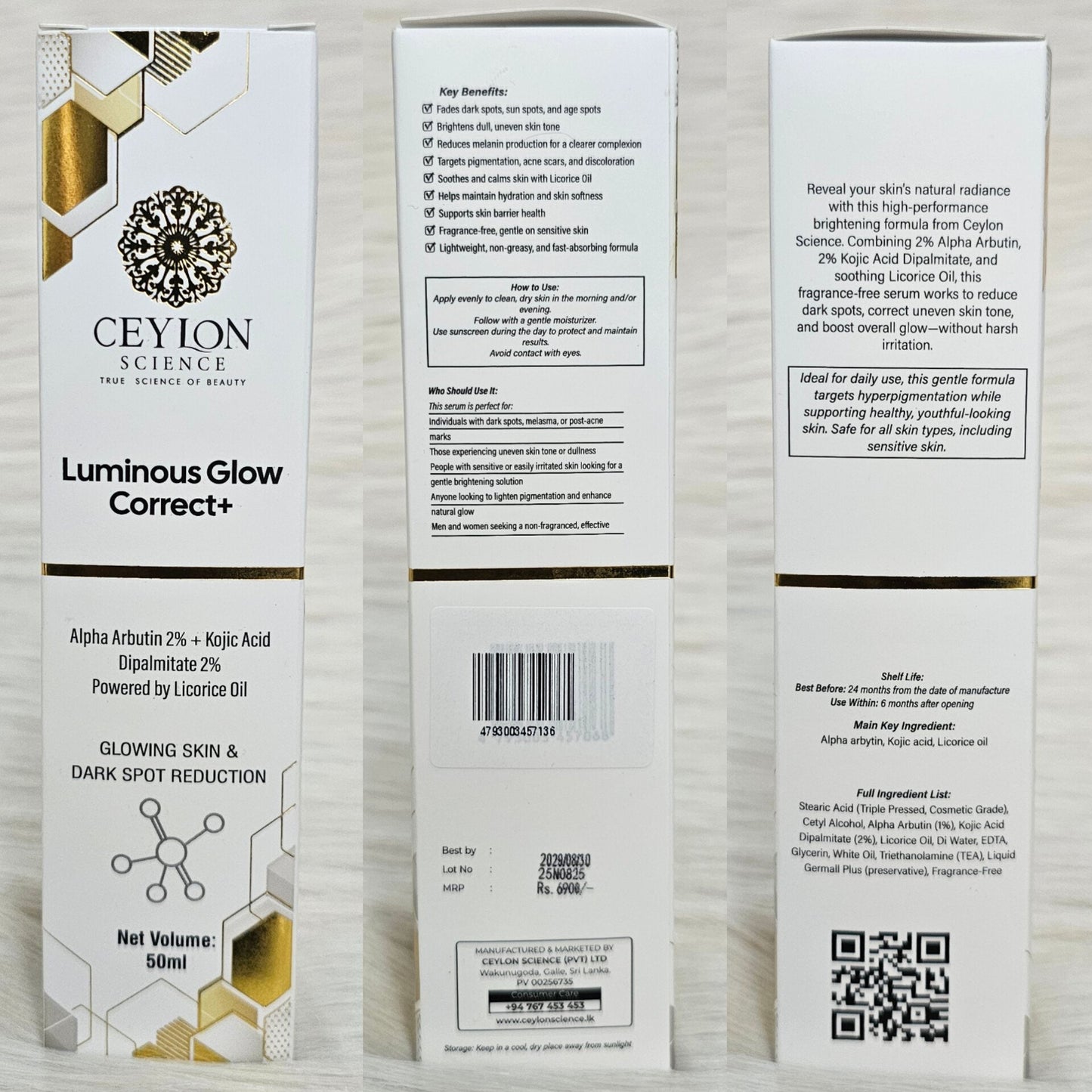 Ceylon Science Luminous Glow Correct+ Serum 50ml
