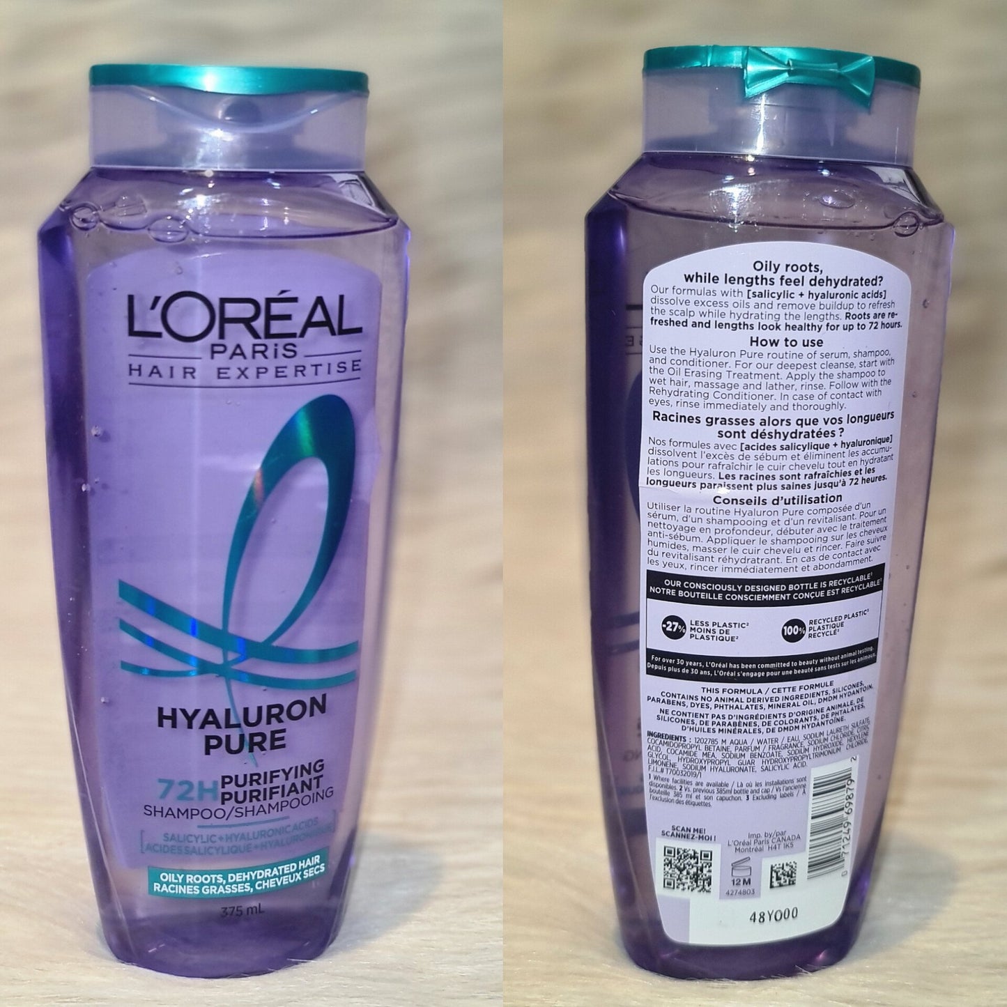 L’Oréal Paris Hyaluron Pure Purifying Shampoo 375ml