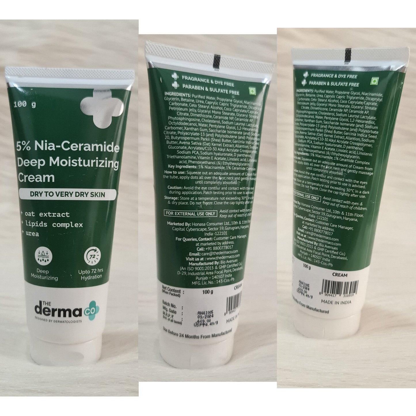 The Derma Co 5% Niacinamide Ceramide Moisturizer 100g