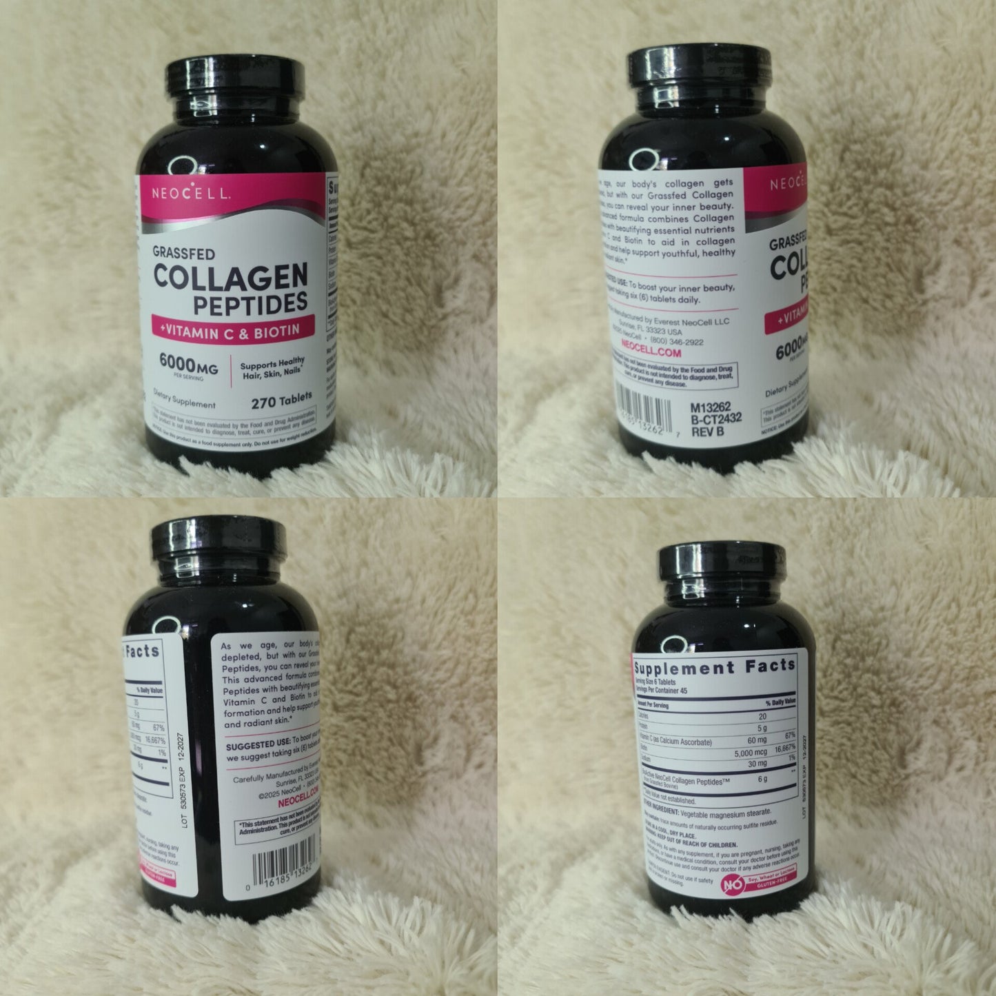 NeoCell Grass-Fed Collagen Peptides + C &amp; Biotin – 270 Tablets