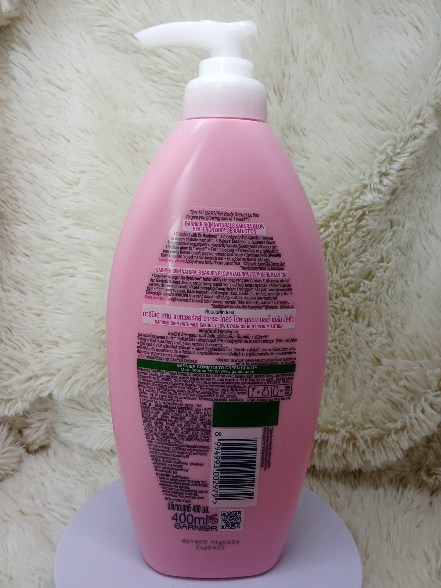 Garnier Sakura Glow Body Serum Lotion 400ml