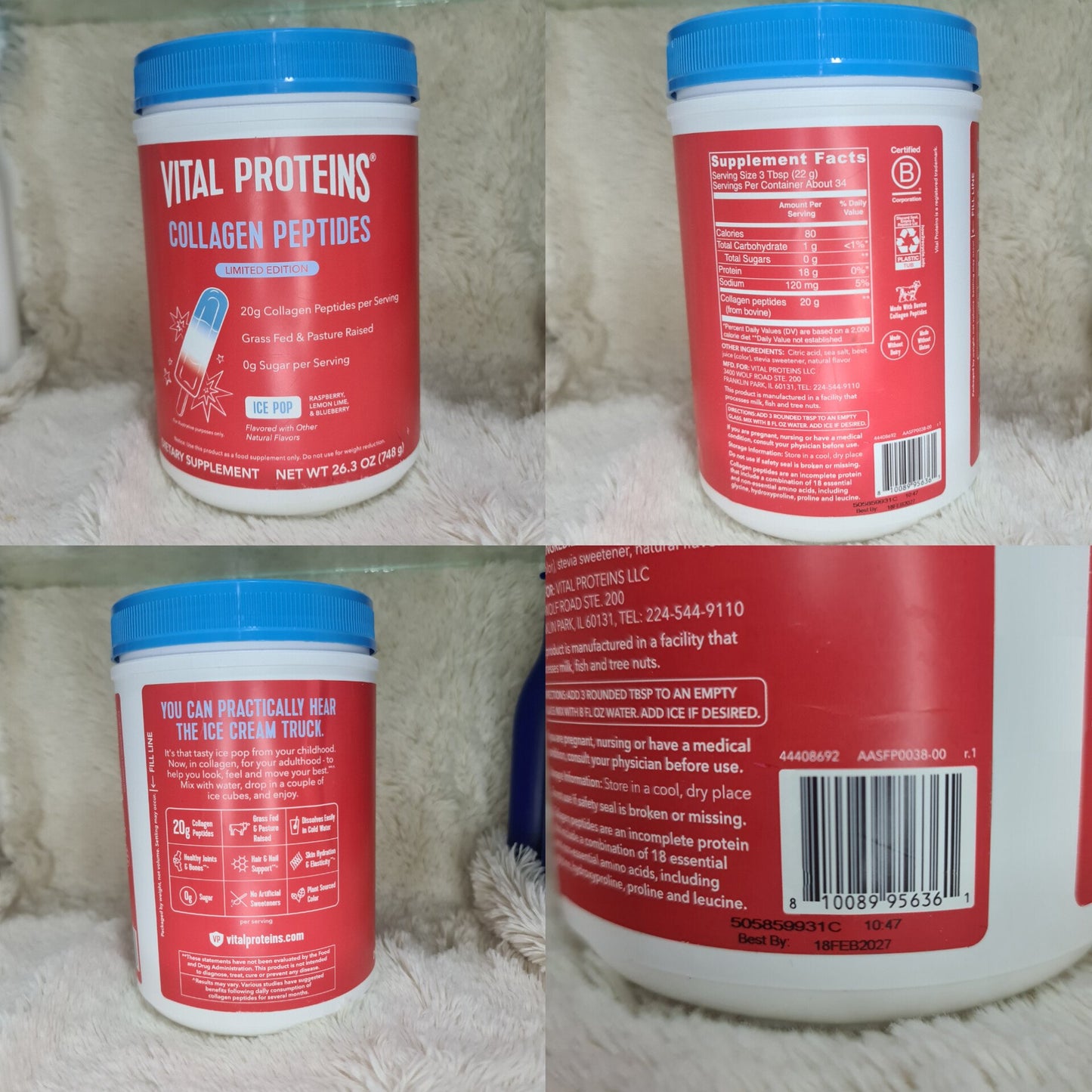 Vital Proteins Ice Pop Collagen Peptides 748g